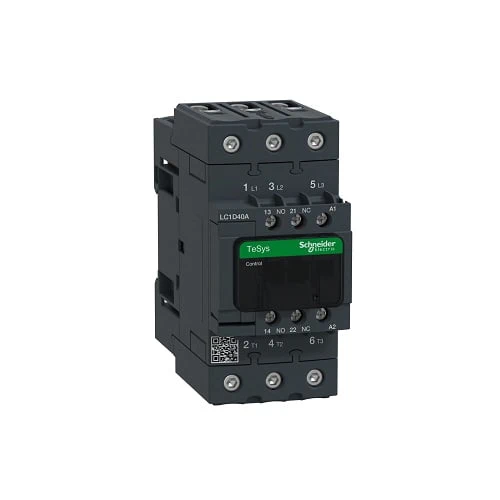 SCHNEIDER_TeSys Deca Contactor,3 Pole (3NO),AC-3-AC-3e,=440V,40A,24VAC,Everlink Terminal