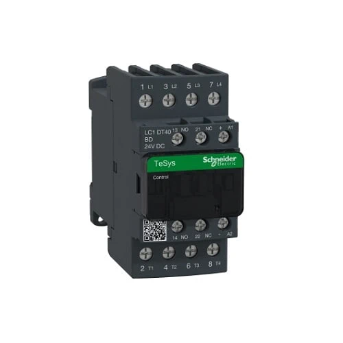 SCHNEIDER_TeSys Deca Contactor,4 Pole (4NO),AC-1,=440V,40A,24VDC,Screw Terminal