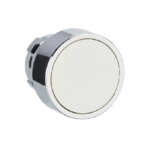 Schneider_Harmony XB2_Flat button head, white, spring return_ZB2BA1C