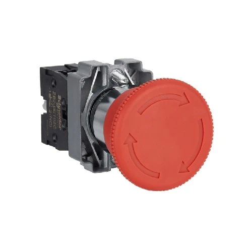 Schneider_Harmony XB2_Ø22 locking emergency stop pushbutton, red, mushroom head diameter Ø40, rotary reset_XB2BS542C