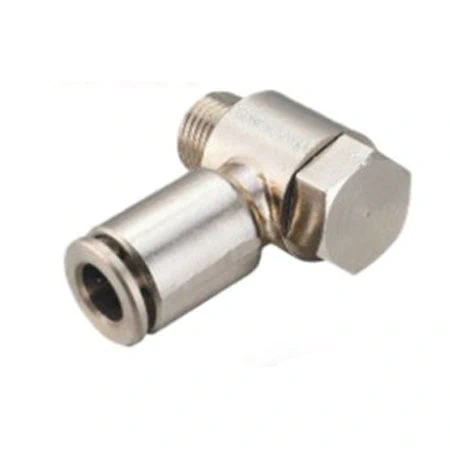 Trachea quick plug connector ,All copper nickel-plated outer hexagon rotation